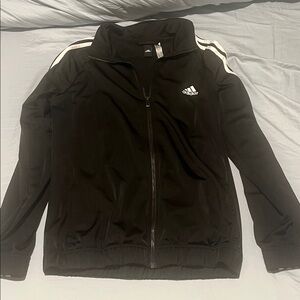 Adidas Black Zip-Up Jacket with White Accents